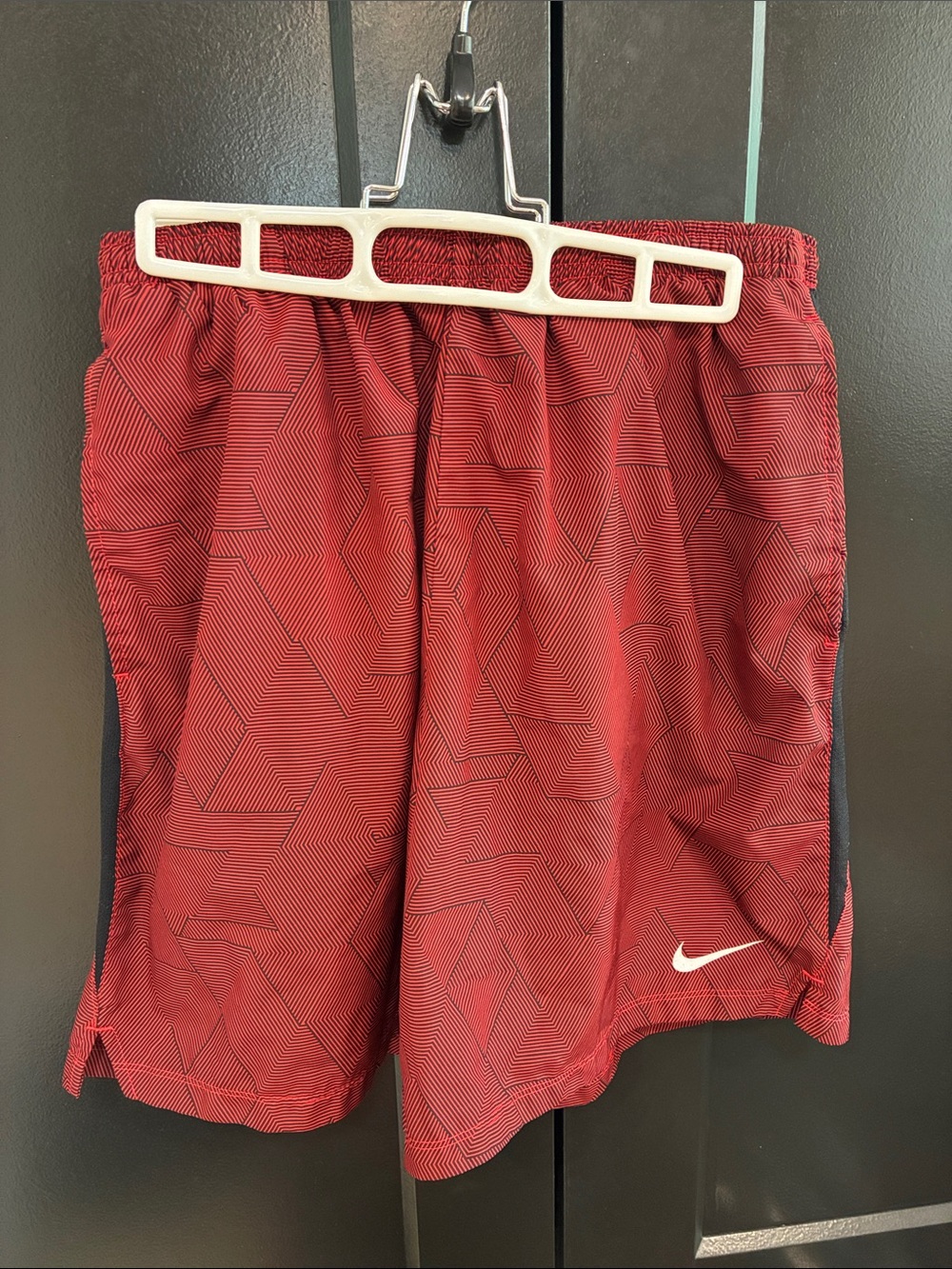 Nike Red Geometric Training Shorts